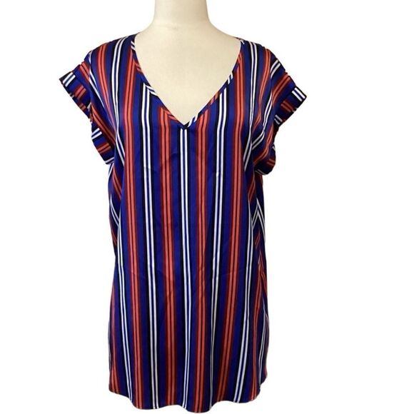 Express Striped Short-Sleeve Tunic Sz L - Picture 3 of 8